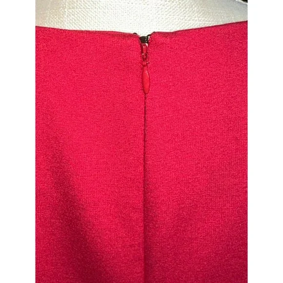 Chico’s Red Dress Bell Flare 3/4 Sleeves Midi Women Valentine Round Neck Holiday - Picture 6 of 11